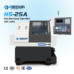 HS เตียงแบนราบแบบแก๊งเครื่องกลึงซีเอ็นซีขนาดเล็กความแม่นยำสูงใน HS-25A พร้อมแกนหมุนเดี่ยวแบบแนวนอน - Product Image 1