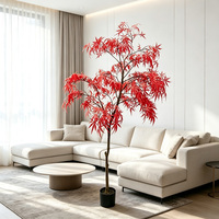 Grands arbres artificiels en érable en plastique de 1,9 m, plantes en pot réalistes et écologiques, couleurs assorties, pour décoration intérieure et extérieure