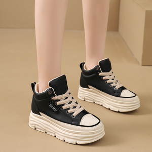 New Leisure 2026 Autumn Daily Artificial Leather <b>Inner</b> Heightening Women's Shoes Thick <b>Sole</b> Student Simple Loafers Anti-Slippery - Product Image 6