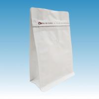 Kantong Kopi Kertas Kraft Putih yang Dapat Ditutup Kembali dengan Katup, Segel 8 Sisi, Gusset, Kemasan Biji Kopi 250g/500g/1000g