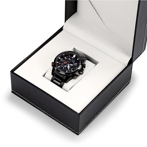 Boîte à <span class=keywords><strong>montre</strong></span> pour <span class=keywords><strong>homme</strong></span> personnalisée à faible MOQ, étui en similicuir noir avec logo, échantillon disponible, emballage de luxe - Product Image 5