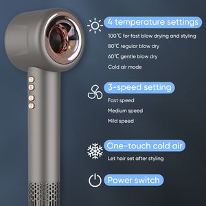 ไดร์เป่าผมความเร็วสูง 2000 วัตต์ 110,000 รอบต่อนาที เสียงเบา ระดับมืออาชีพ พร้อมไอออนลบ แบบไร้ใบพัด สำหรับใช้ในร้านเสริมสวย - Product Image 4