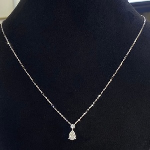สร้อยคอทองคำ 14K/18K ประดับเพชรทรงหยดน้ำ 1 กะรัต เพาะเลี้ยงในห้องปฏิบัติการ รับรองโดย IGI ของขวัญแต่งงานสำหรับผู้หญิง - Product Image 3