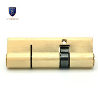 Cylindre de serrure à mortaise en laiton massif double ouverture 70 mm de luxe haute sécurité, grade 2 ANSI, nickelé, pour porte en bois - Vente en gros
