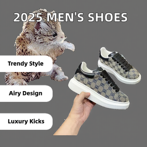 נעלי סניקרס יוקרתיות לגברים 2025, סגנון חדש, בד נושם, סוליה עבה, עם רפידה מפוליאוריתן - Product Image 2