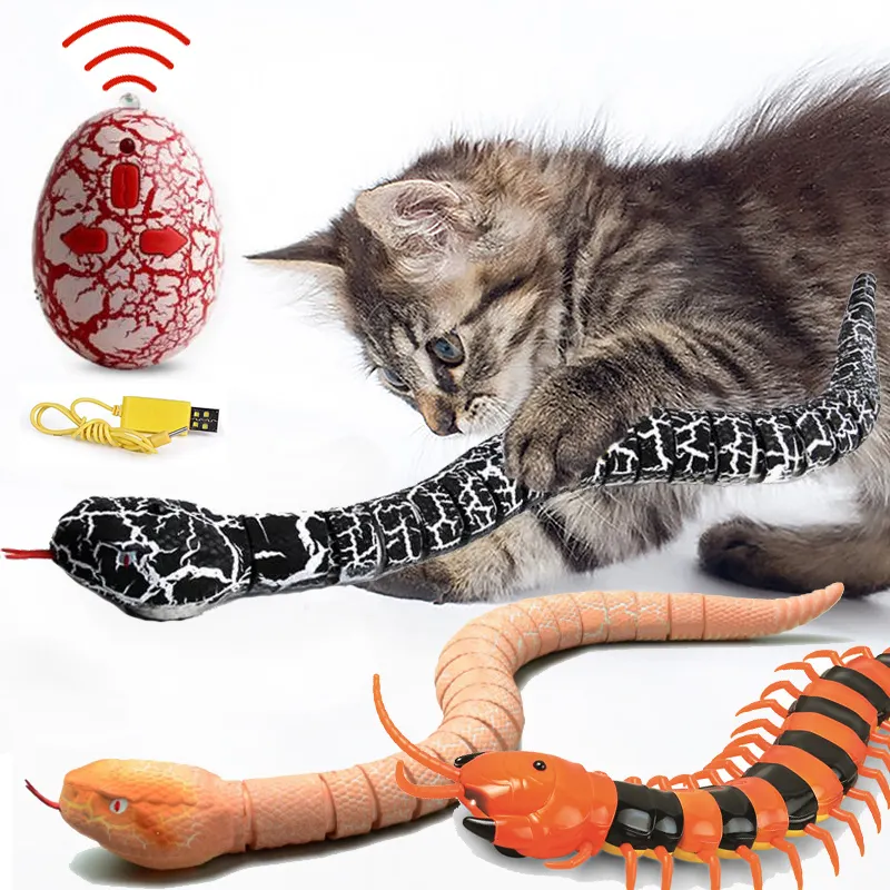 Juguetes de serpiente de detección inteligente de fábrica, juguetes eléctricos interactivos para gatos, accesorios para perros y gatos recargables por USB, juguete divertido complicado de serpiente