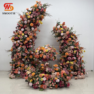 SMOOTH New Trend Artificial Flower Wedding Arch Flower Arrangement Wedding Orange Flower Ball Sets - Product Image 1