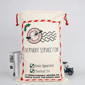 Cadeau de réveillon du Nouvel An en sergé de Noël Grand sac d'emballage Cadeau de bonbons de Noël Sac personnalisé - Product Image 5