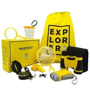 Kids Exploration Kit , Binoculars, Flashlight, Magnifying Glass, Whistle, Compass for children camping