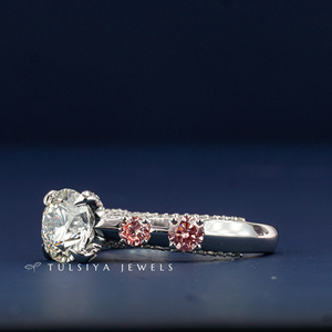 Bague en or 14 carats avec diamant de laboratoire pour femme, bague élégante à large bande avec diamant synthétique haut de gamme, bijoux de fiançailles et de mariage - Product Image 2