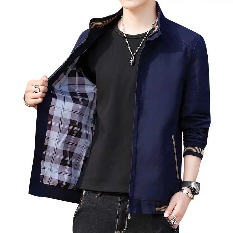 Men's wear 2022 fall new fashion Korean version of the trend of simple and versatile leisure pure color quality men's jacket
