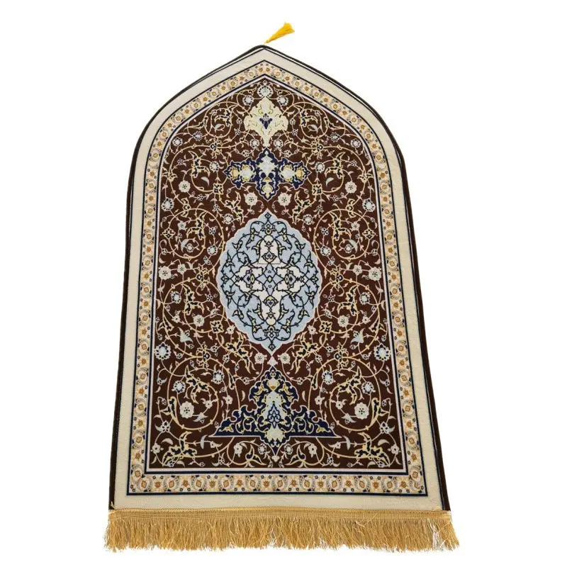 저렴한 도매 공장 이슬람 선물 폴리 에스테르 플란넬 마크라메 이슬람 휴대용 기도 카펫 깔개 이슬람기도 매트