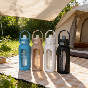 Bottiglia d'acqua in vetro da 1 litro con custodia in silicone, design <span class=keywords><strong>Spider</strong></span>-<span class=keywords><strong>Man</strong></span>, per bambini, con chiusura di sicurezza, portatile, per esterni. - Product Image 6