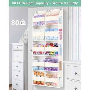 Organisateur suspendu pour porte, 5 niveaux, 10 grandes poches, 10 poches en filet, rangement pour bébé - Product Image 5