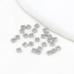 <b>Copper</b> Plated 18K Gold Square Beads Small Spacer For <b>Bracelet</b> Making Jewelry Findings D136 - Product Image 4