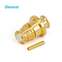 Connecteur RF femelle GPO (SMP) 50 Ohm à soudure, modèle GPO-KB2-1, CuBe plaqué or pour câbles série 086, DC-18GHz Gwave