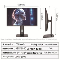 Moniteur d'ordinateur LED IPS 22/24/27 pouces avec écran rotatif pour le bureau