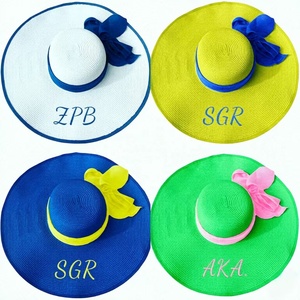 Cappello da Spiaggia Personalizzabile Delta SGR Zeta OES con Lettere Greche, Pieghevole, Protezione UV, Visiera in Paglia - Product Image 3