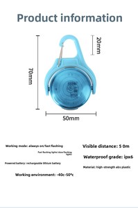 Traceur <span class=keywords><strong>GPS</strong></span> LED lumineux en plastique pour animaux de compagnie avec crochet de positionnement de sécurité, étanche IPX6 pour la marche nocturne des chiens et des chats - Product Image 3