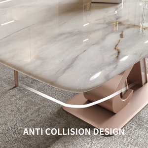 Hiện đại sang trọng bằng đá cẩm thạch bàn ăn cho phòng ăn đồ nội thất bằng thép không gỉ cơ sở bàn ăn <span class=keywords><strong>6</strong></span> 8 ghế đặt tái chế thông - Product Image 4