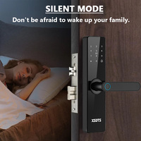 Cerradura Inteligente para Puerta de Apartamento/Hotel F17-TT, Desbloqueo Múltiple (Huella Digital/Contraseña/Tarjeta/Llave/Aplicación), Control por Aplicación TT Lock en la Nube