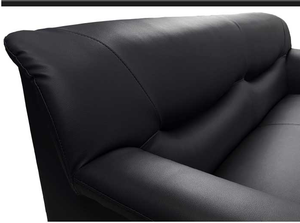 Ensemble de canapés 1+2 <span class=keywords><strong>en</strong></span> <span class=keywords><strong>cuir</strong></span> PVC noir avec dossier ergonomique classique, directement de l'usine, <span class=keywords><strong>pour</strong></span> bureaux et salles d'attente - Product Image 4