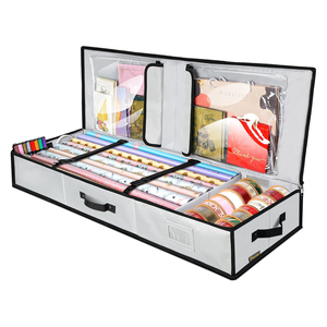 Gift Wrap Storage Box Bag for Ribbon <b>Wrapping</b> <b>Paper</b> Storage Organizer with Handles Heavy Duty Christmas Durable 600D Oxford - Product Image 1