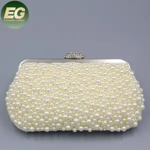 EB1340 perla Formale da sposa da sposa a mano di perline frizione borse da sera elegante borsa da sposa delle donne di bella borsa tallone