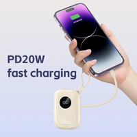 Mini batterie externe portable 10000 mAh avec logo OEM, charge rapide PD Type-C, haute efficacité 20W