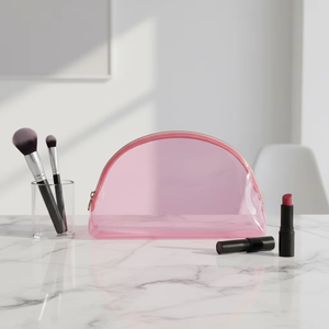 Bolsa <span class=keywords><strong>de</strong></span> Maquillaje Transparente con Cierre, Personalizada, al por Mayor, Color Rosa, para Viajes y Cosméticos, para Chicas, 2026 - Product Image 4