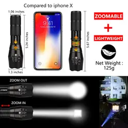 Lampe torche étanche en alliage d'aluminium d'urgence <span class=keywords><strong>Zoom</strong></span> Camping en plein air Mini lampe de poche tactique LED portable T6 - Product Image 2