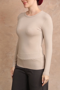 Elegante Vainilla Rayón Mujer Invierno Ciclismo Wear Fleece Base Coat Capa Térmica Manga Larga - Product Image 2