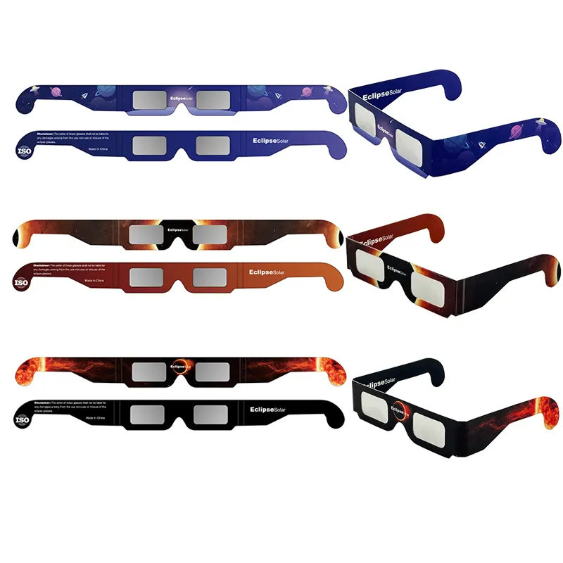 Pabrik grosir ISO bersertifikat kacamata hitam matahari desain khusus kacamata kertas untuk melihat gerhana