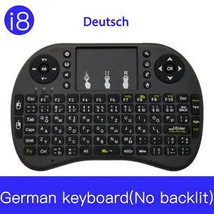 Fábrica al por mayor I8 Mini teclado inalámbrico 7 colores Teclado retroiluminado 2,4G Touchpad Teclado de mano para PC Android TV Bo