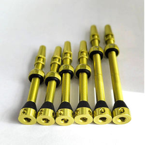 High Quality Lemon Color 55mm Presta <b>Valve</b> Aluminum Alloy Bicycle <b>Tubeless</b> Accessories Made in US - Product Image 3