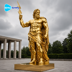 Gran Estatua de <span class=keywords><strong>Zeus</strong></span> en Bronce Verde, Escultura Griega de Júpiter con <span class=keywords><strong>Rayo</strong></span>, Decoración de Arte Metálico para Jardín y Paisaje Exterior - Product Image 2