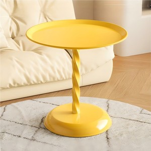 Luxury Modern Metal Pedestal Accent <strong>White</strong> <strong>Round</strong> Small Coffee Tea Corner End Sofa Side <strong>Table</strong> for Living Room - Product Image 2