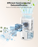 Déshumidificateur domestique 42,5 OZ 1,1 L Alimenté par USB Couverture de 200 à 299 pieds carrés 3 modes de minuterie 7 lumières LED Ultra silencieux Portable Petit pour