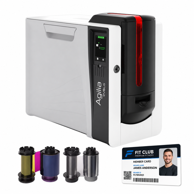 High Performance 100% Genuine 600 Dpi Evolis Agilia Retransfer Single Dual Sided PVC Plastic ID Card Printer