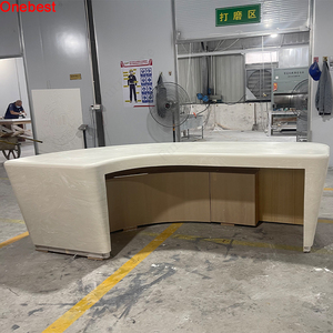 Forma curva Corian Superficie sólida Color Habitación ejecutiva Escritorio de oficina Personal Mesa de oficina ajustable - Product Image 5