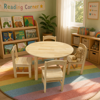 Ensemble de table et chaise circulaire en bois artisanal sur mesure pour enfants, multifonctionnel, pour la garderie