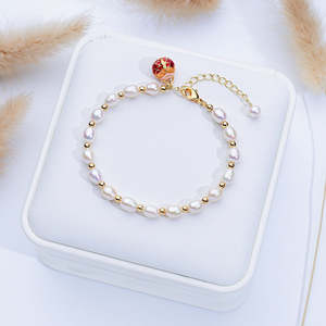 5-6mm Natural Freshwater Rice Shaped <b>Pearl</b> <b>Bracelet</b> <b>for</b> <b>Women</b> High-End Snowflake Design New Jewelry Wholesale - Product Image 6