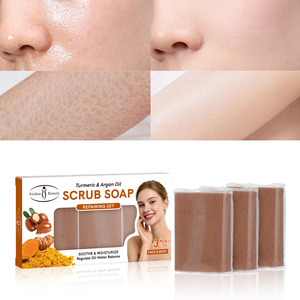 Set di Sapone Esfoliante alla Curcuma con Olio di Argan e Cocco per Riparare la Barriera Cutanea e Riequilibrare l'Equilibrio Olio-Acqua, Saponetta Biologica alla Curcuma - Product Image 5