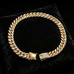 Collier de luxe en chaîne dorée pour chien, style hip-hop, maillons cubains, pour <span class=keywords><strong>Pitbull</strong></span>, <span class=keywords><strong>American</strong></span> <span class=keywords><strong>Bully</strong></span>, grands chiens, bijoux esthétiques pour animaux de compagnie - Product Image 6