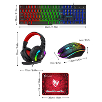 Heißes T-WOLF TF880 5-in-1 104-Tasten Kabelgebundenes Gaming-Set: Tastatur, Maus, Mauspad, Headset & Lautsprecher im Schlanken Design für PC und Desktop