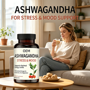 Cápsulas de Ashwagandha de Marca Privada OEM, Suplemento para Mejorar el Enfoque, la Salud Inmunológica y el Estado de Ánimo, Cápsulas de Extracto de Raíz de Ashwagandha - Product Image 2