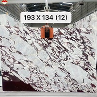 Lembaran Marmer Calacatta Viola Violet Calcite, Batu Alam Poles Tahan Lama Tersedia untuk Hotel Apartemen Desain Modern