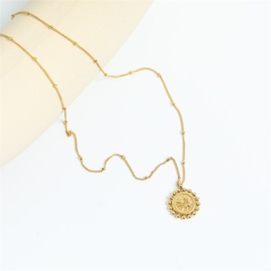สร้อยคอจี้รูปพระอาทิตย์แบบเรียบหรู ชุบทอง 18k PVD สุดฮิต ทันสมัย - Product Image 2