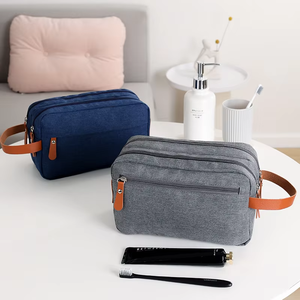 Sac de toilette de voyage pour homme en tissu Oxford, grand format, avec fermeture éclair, résistant à l'humidité, pour maquillage et soins de la peau - Product Image 2