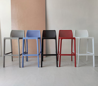 Chaise de bar nordique minimaliste moderne, tabouret haut en fer et plastique épaissi, design tendance, pour extérieur, réception, bar coloré
